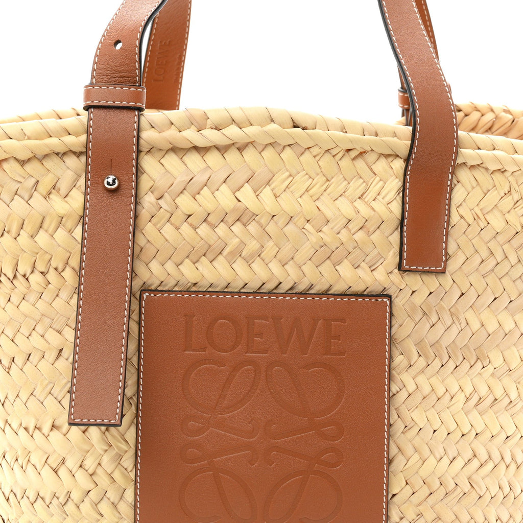 Raffia Basket Tote Bag Natural Tan