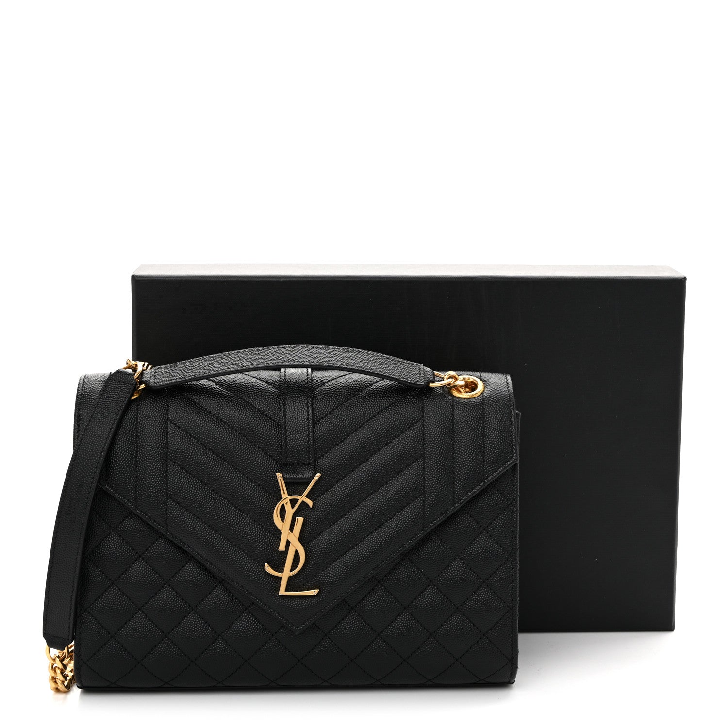Grain De Poudre Textured Mixed Matelasse Triquilt Medium Monogram Satchel Black