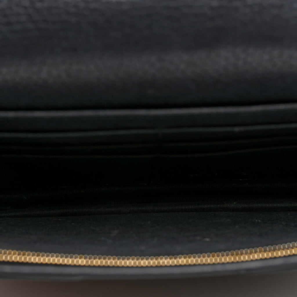 Pebbled Calfskin Soho Wallet On Chain Black