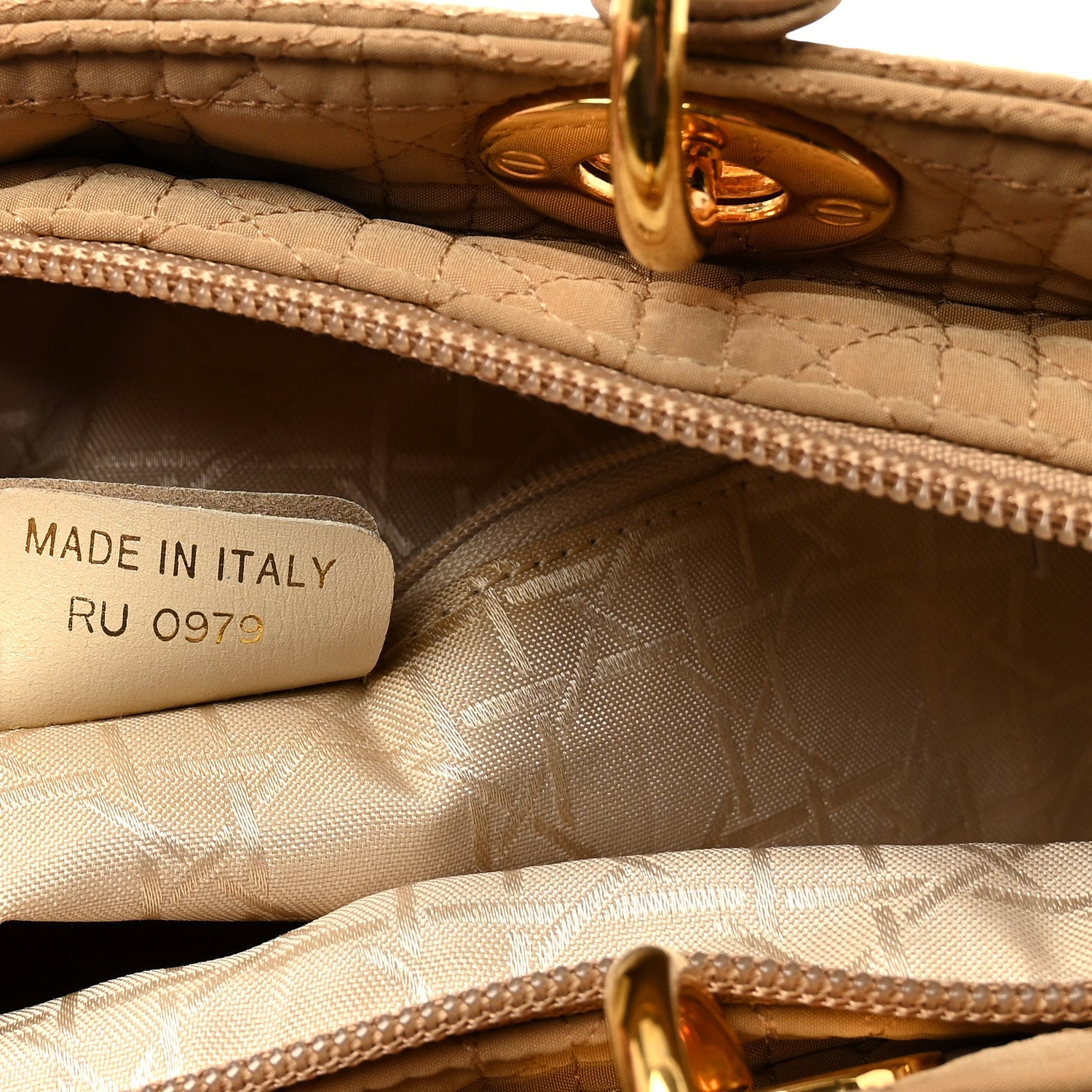 Nylon Cannage Large Lady Dior Tan