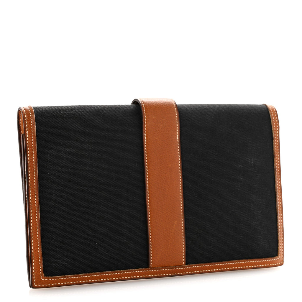 Canvas Courchevel Medor Clutch Gold Brown