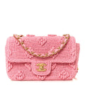 Raffia Small Dolce Raffia Flap Bag Pink