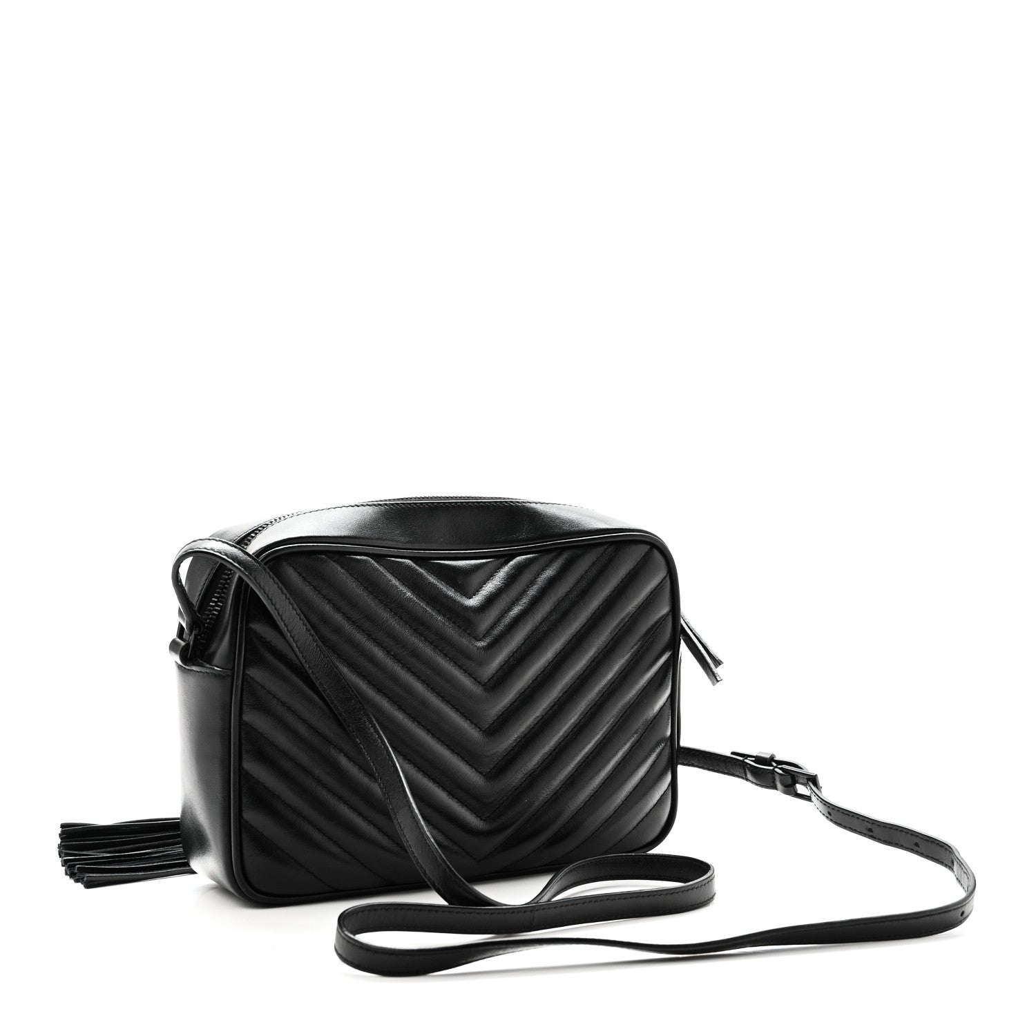 Calfskin Matelasse Monogram Monochrome Lou Camera Bag Black
