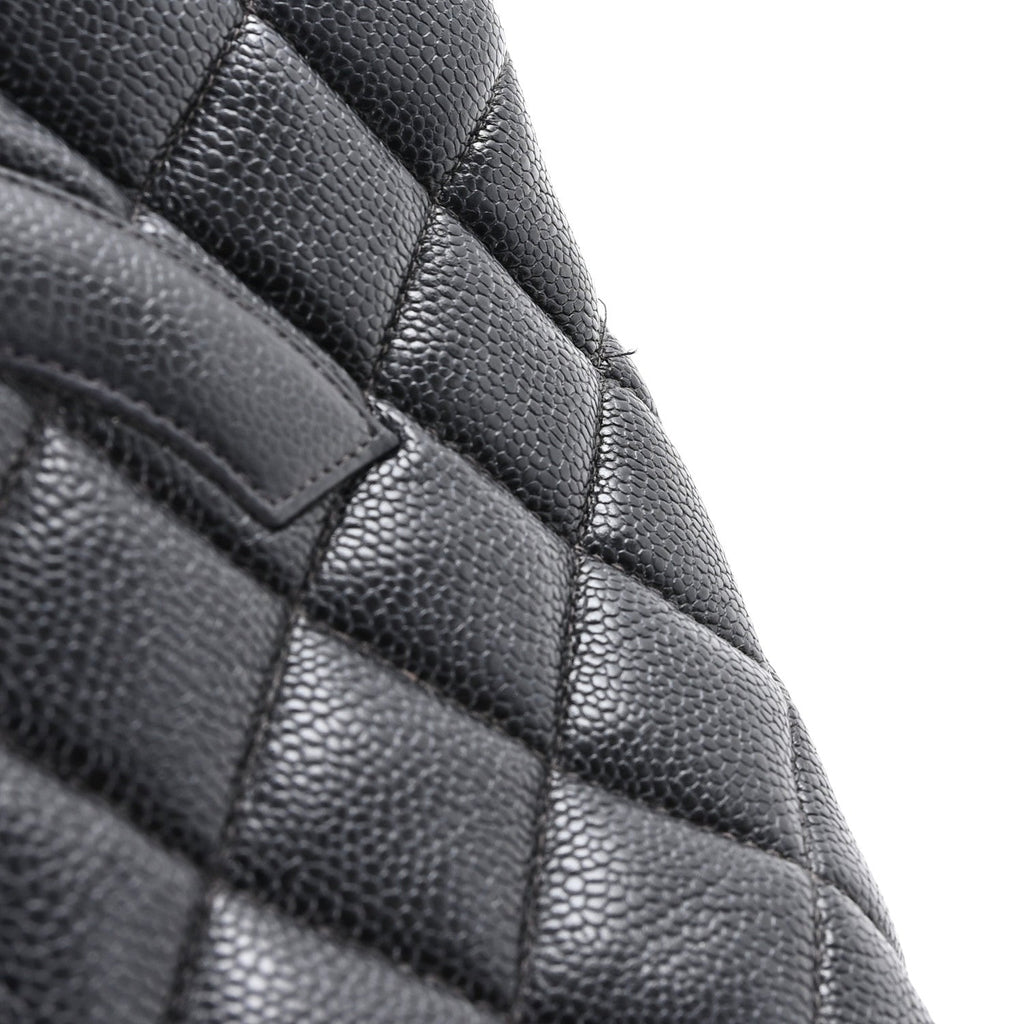 Caviar Quilted Medallion Tote Black