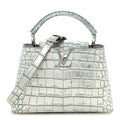 Alligator Capucines BB Blue Silver