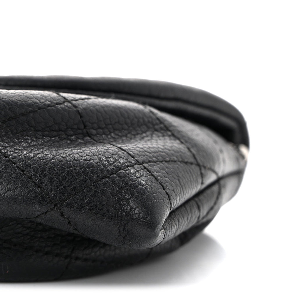 Lambskin Half Moon Wallet On Chain WOC Black