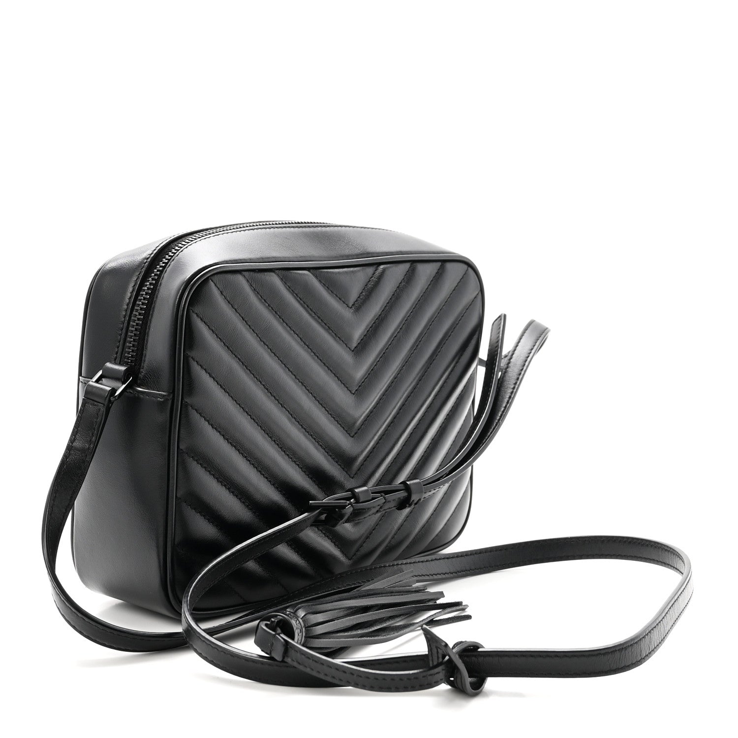 Calfskin Matelasse Monogram Monochrome Lou Camera Bag Black
