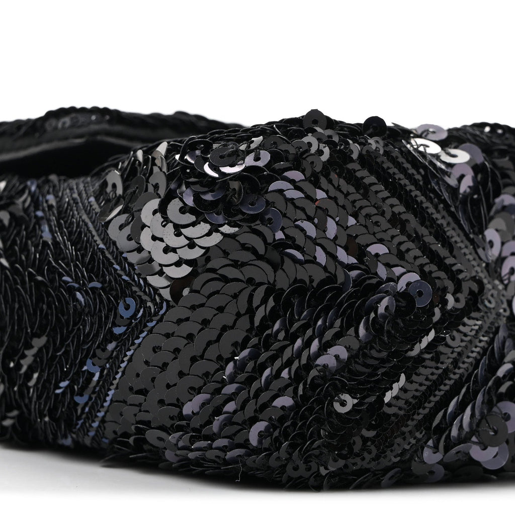 Sequins Chevron Mini Rectangular Flap Black Blue