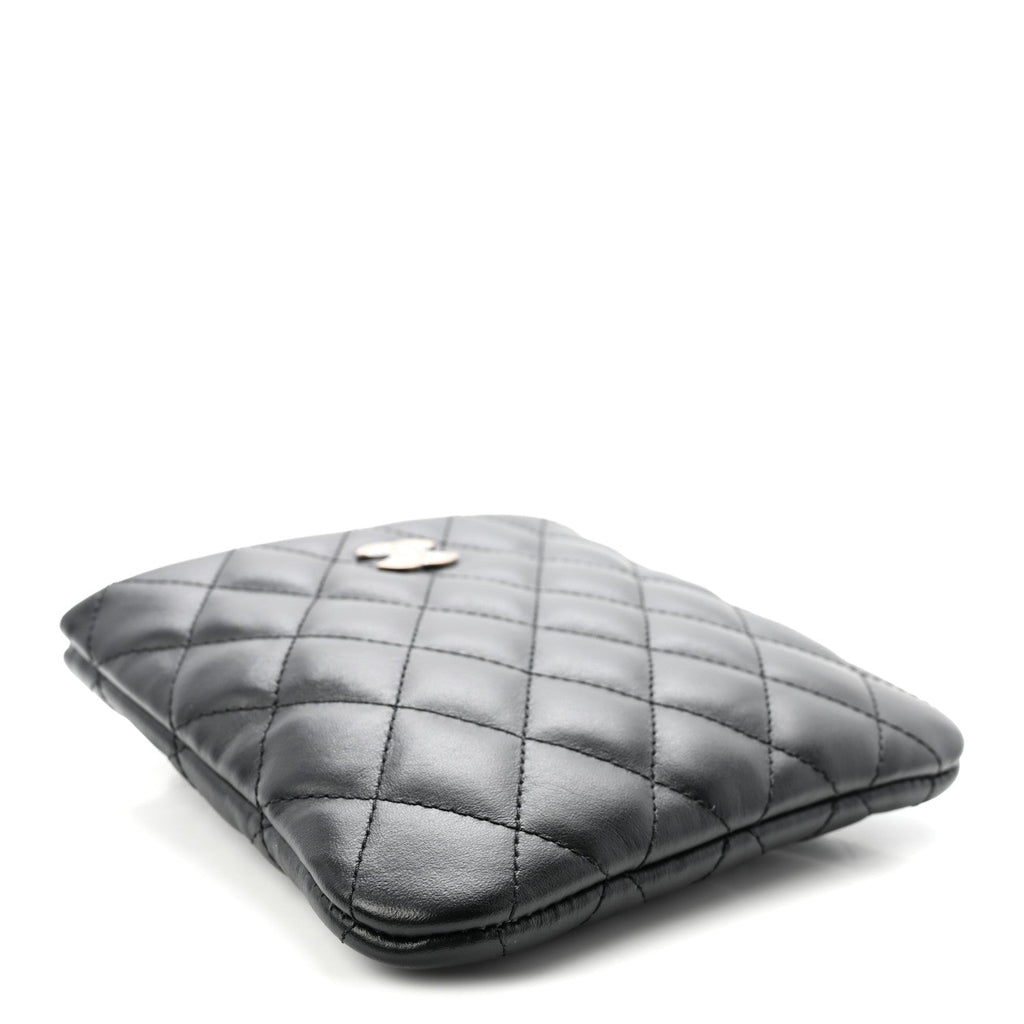 Lambskin Quilted Uniform Crossbody Bag Black