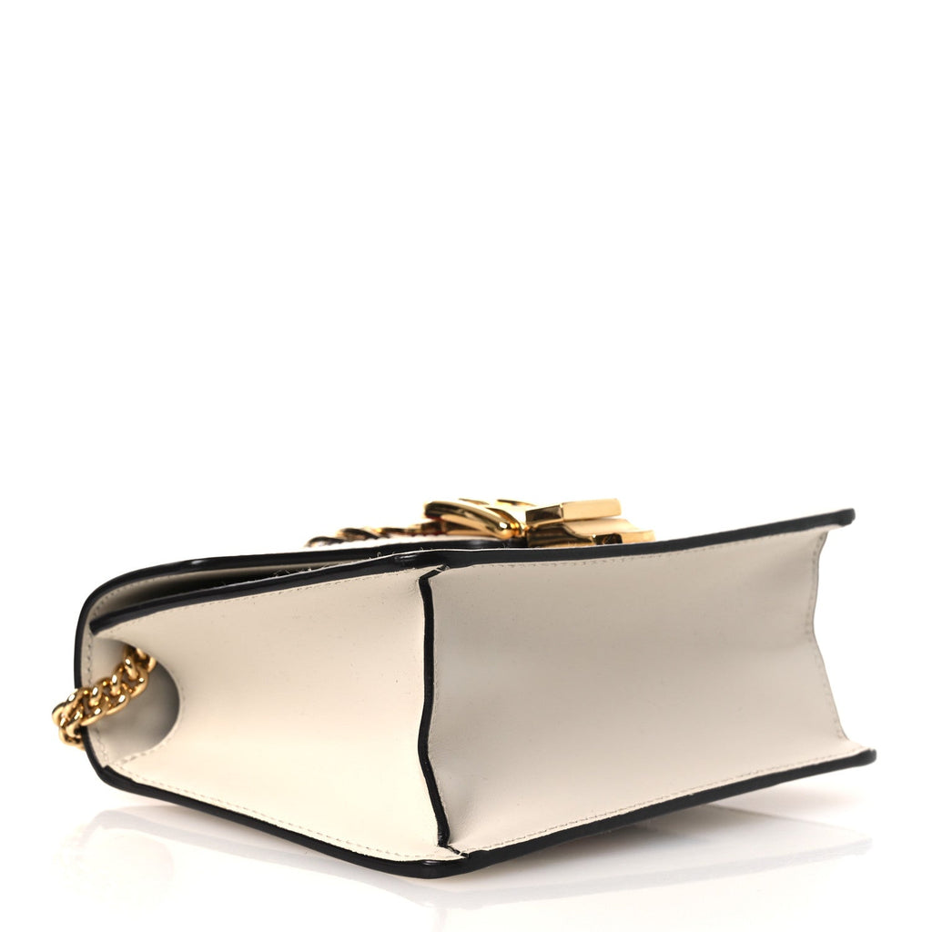Calfskin Mini Sylvie Chain Shoulder Bag White