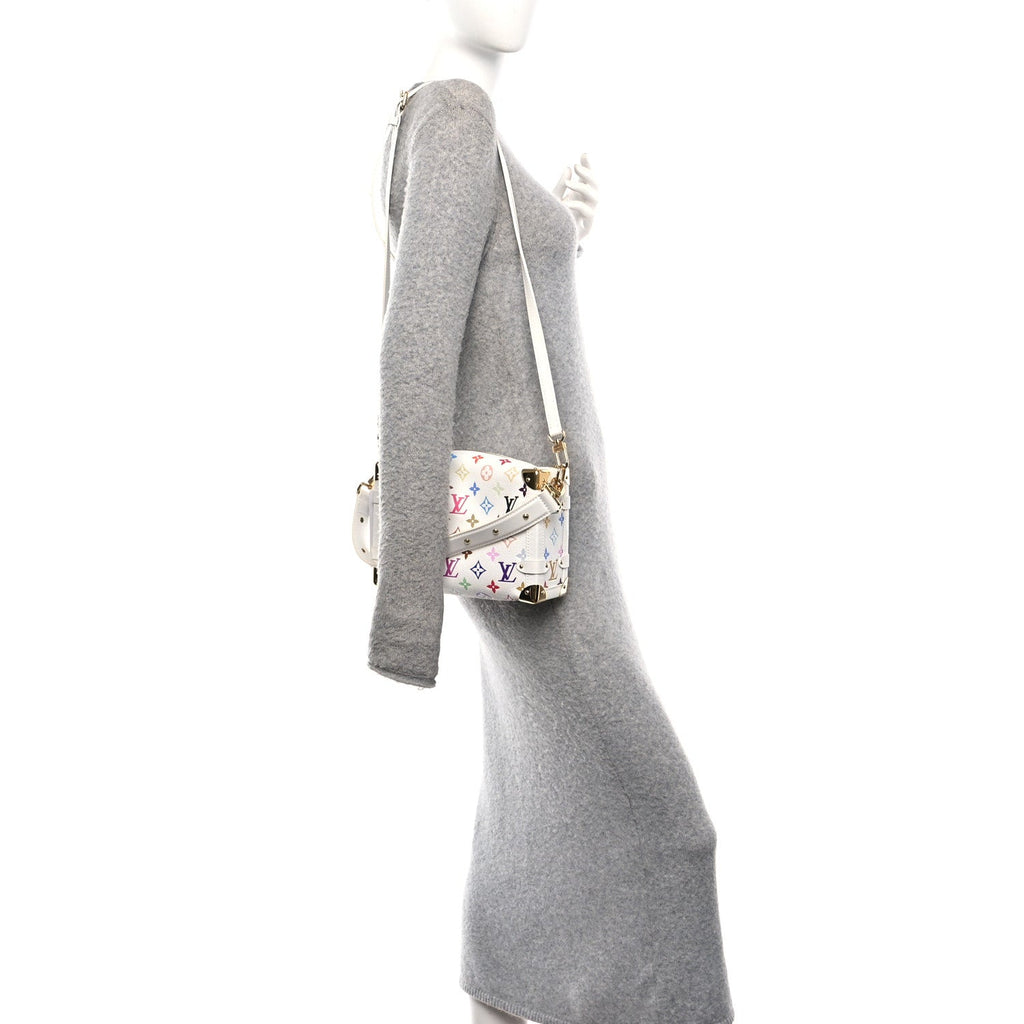 LV x TM Cowhide Monogram Multicolor Side Trunk MM White
