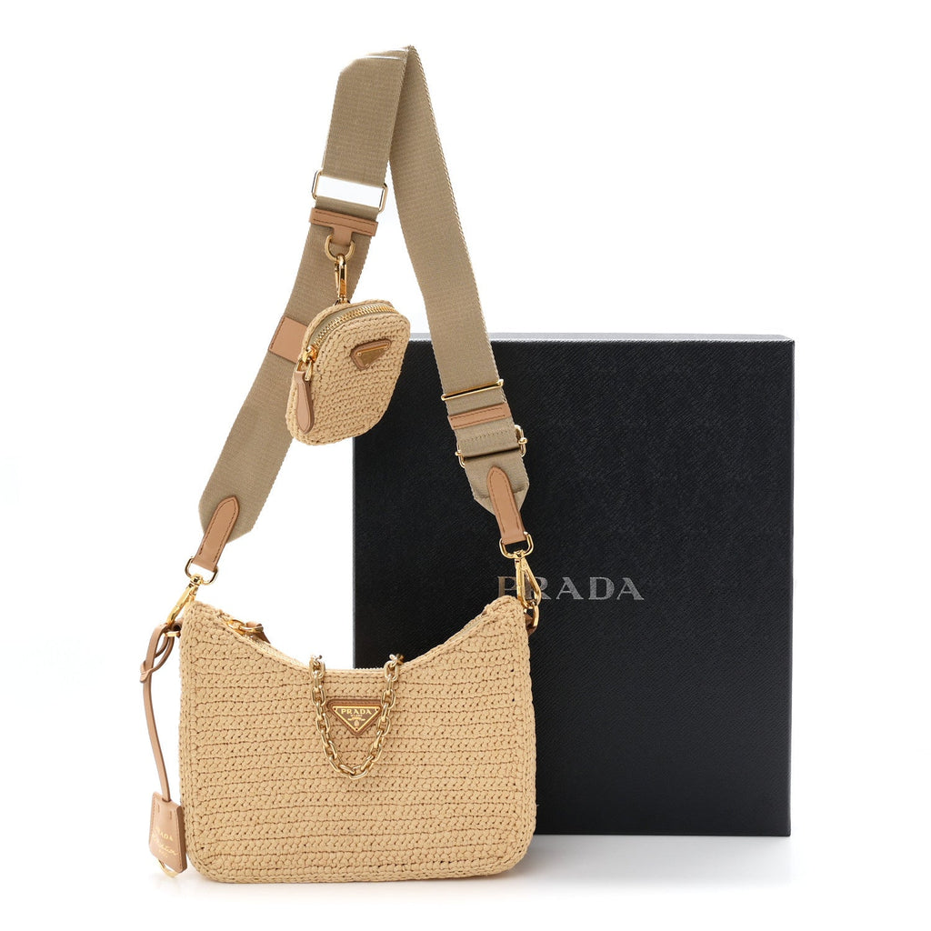 Yarn Raffia Effect Crochet Re-Edition 2005 Shoulder Bag Naturale