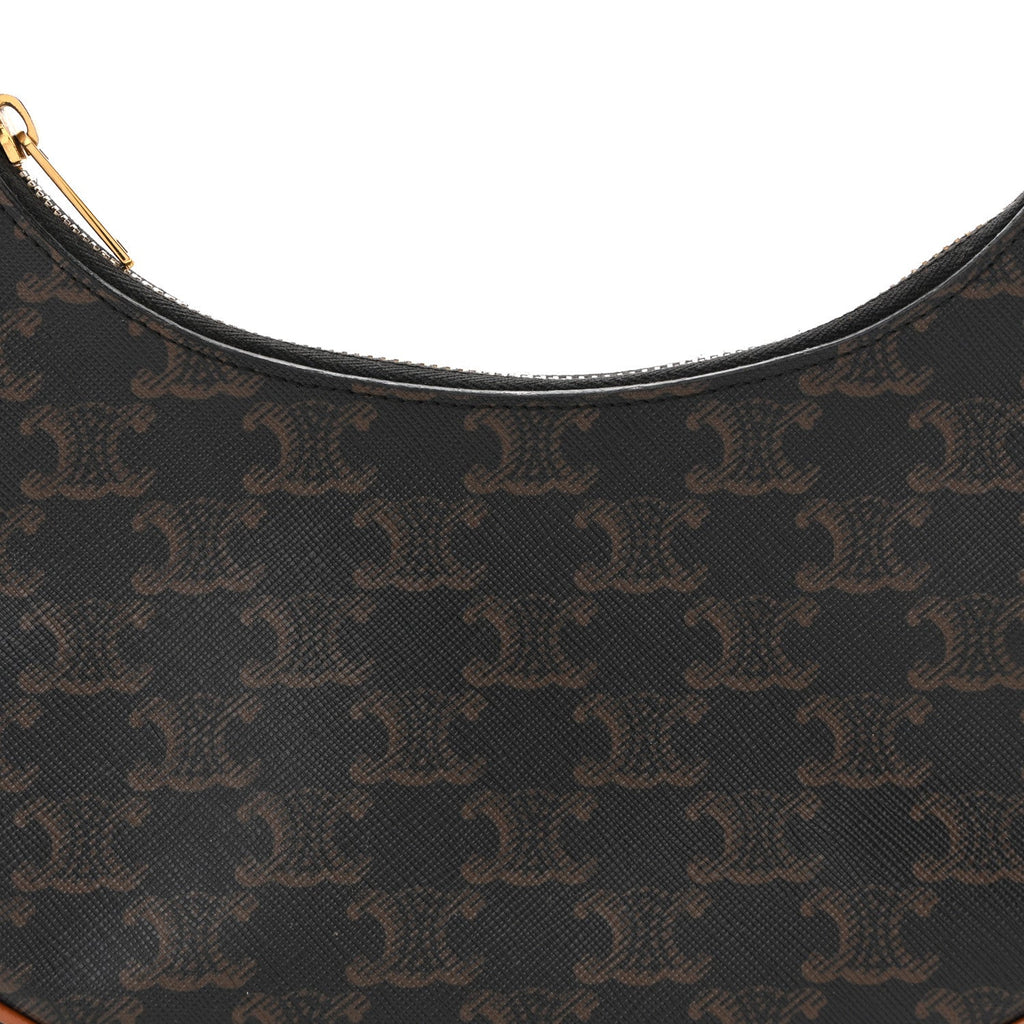 Triomphe Canvas Calfskin Ava Shoulder Bag Tan