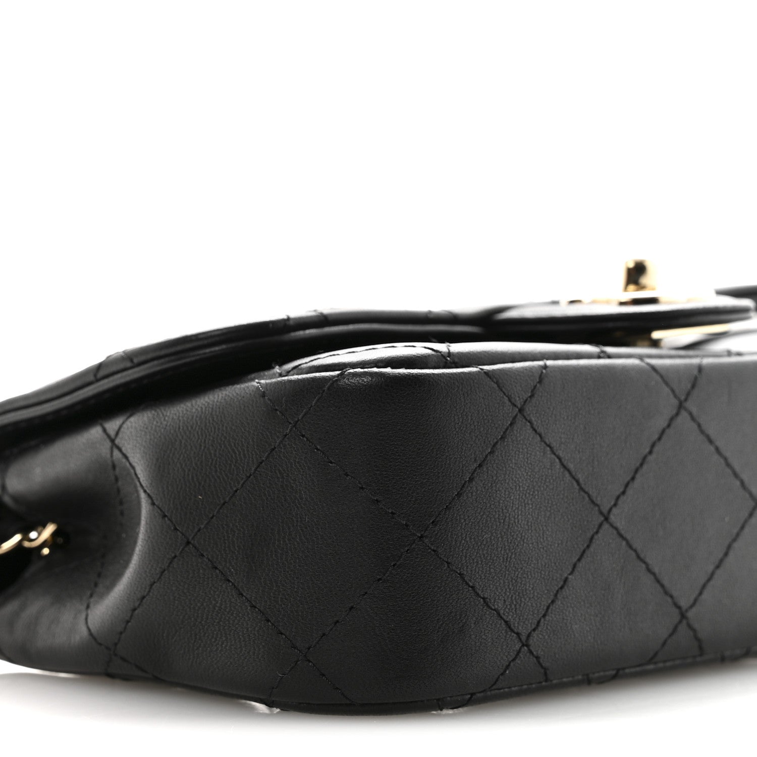 Lambskin Quilted Extra Mini V For Victory Flap Black