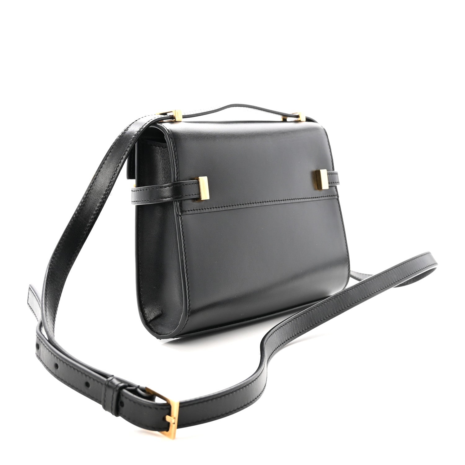 Smooth Calfskin Mini Manhattan Shoulder Bag Black