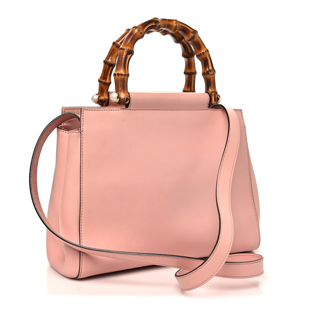 Nappa Bamboo Small Nymphaea Top Handle Bag Perfect Pink
