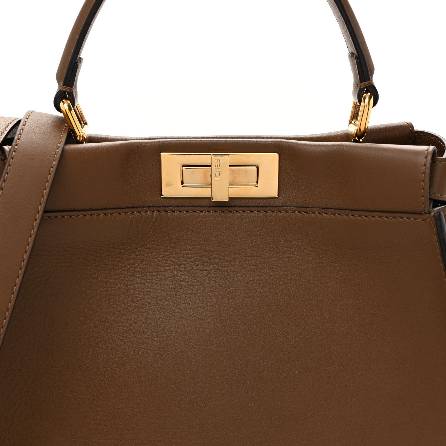 Vitello Seta Fabric Jacquard Pequin Medium Peekaboo Iconic Satchel Foresta Tobacco