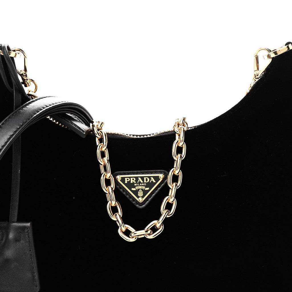 Velvet Nappa Mini Re-Edition Shoulder Bag Black