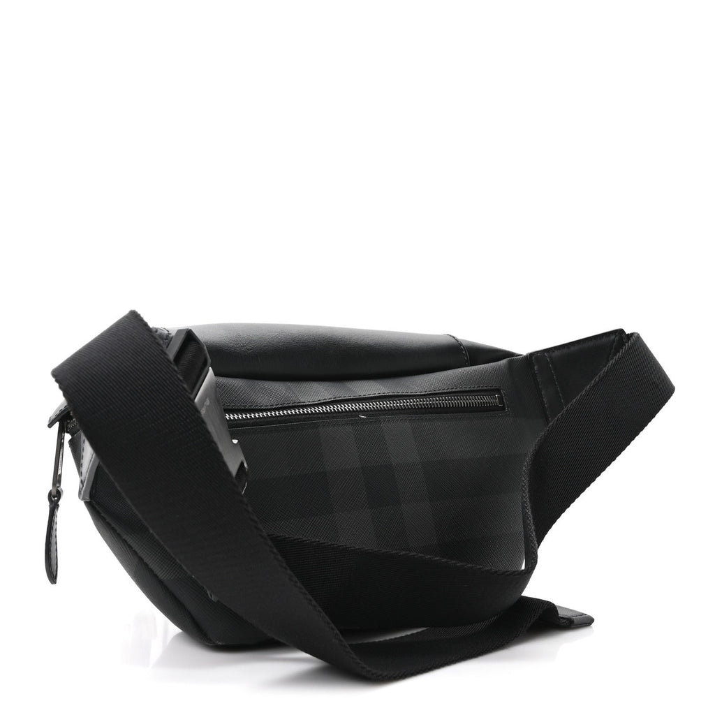Charcoal Check Calfskin Sonny Bum Bag Charcoal