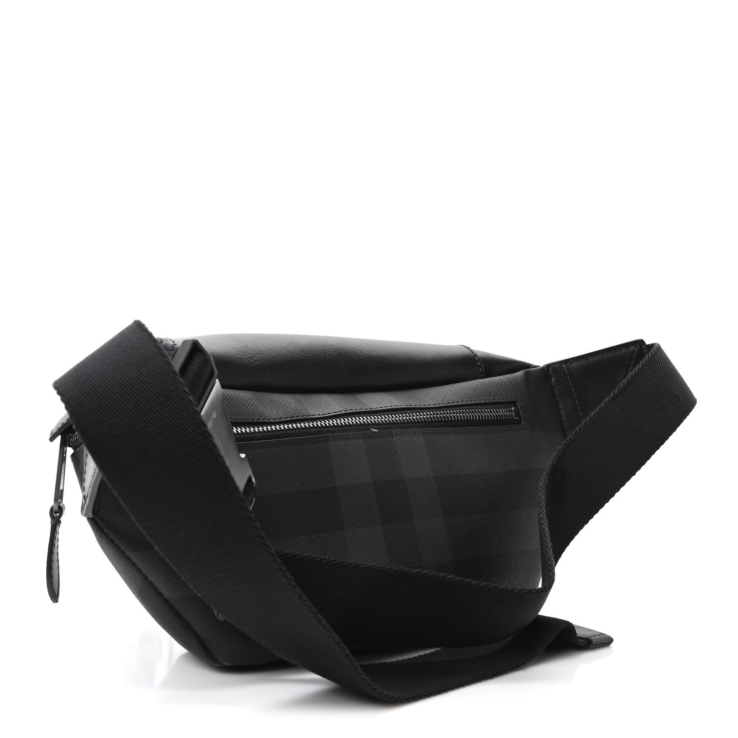 Charcoal Check Calfskin Sonny Bum Bag Charcoal