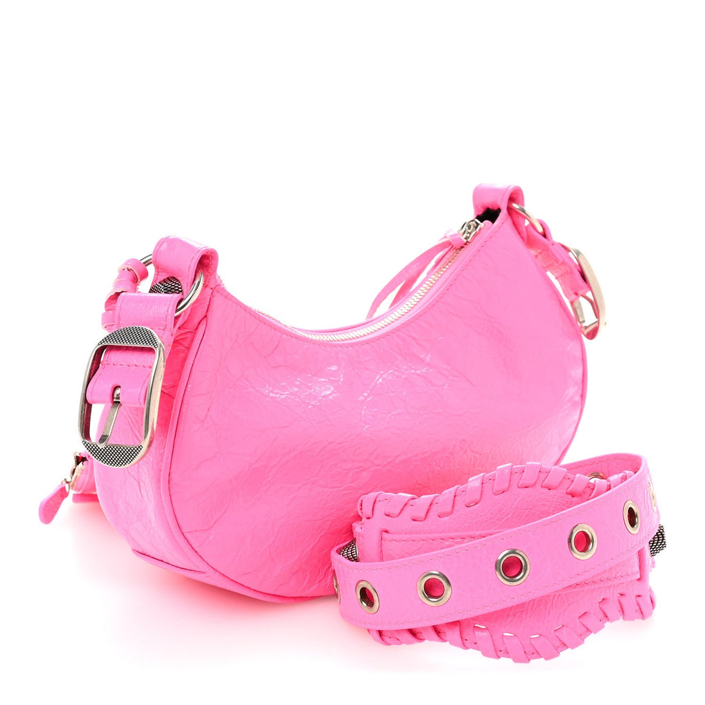 Agneau Arena Le Cagole Shoulder Bag XS Hot Pink