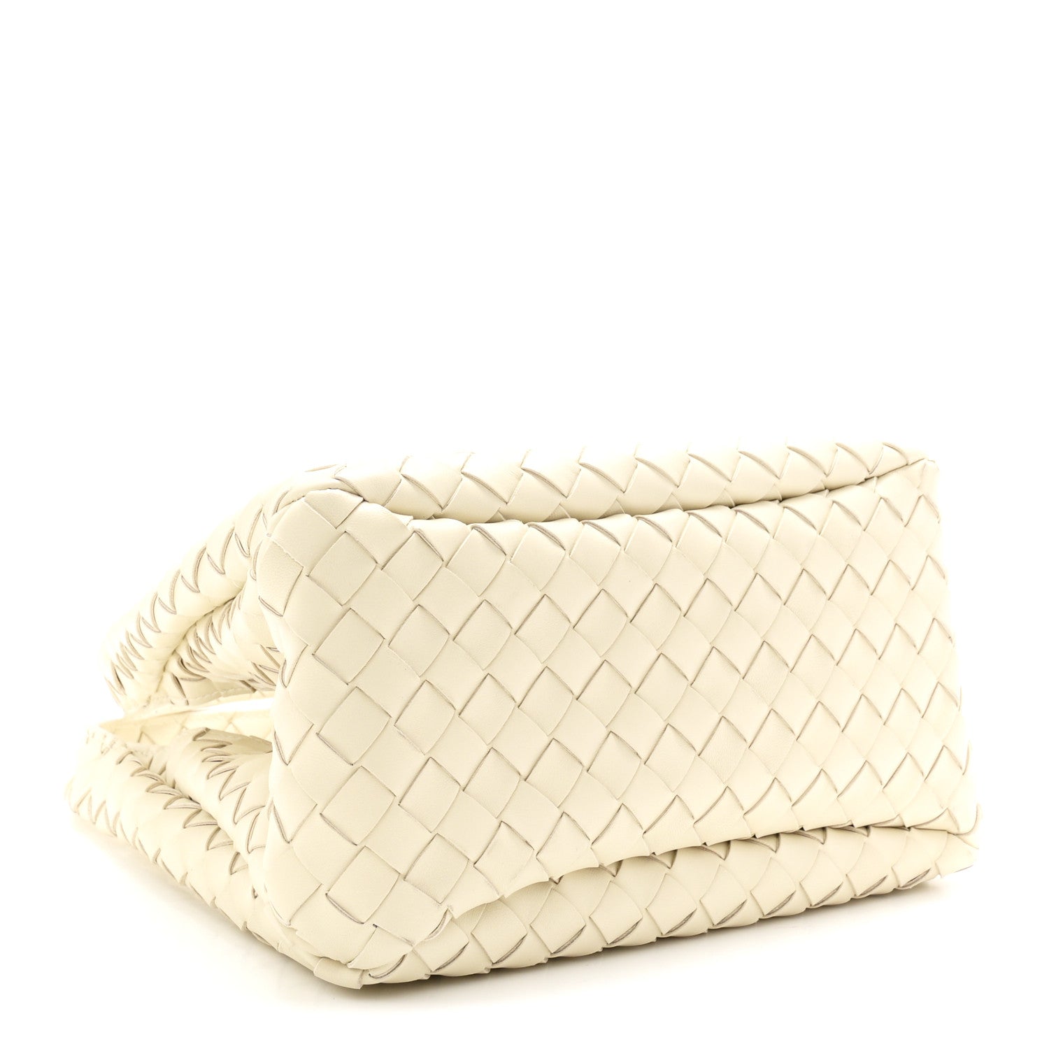 Nappa Intrecciato Small Campana Shoulder Bag Sea Salt