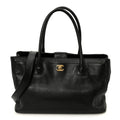 Calfskin Cerf Executive Shopper Tote Black