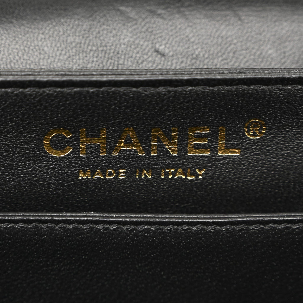 Suede Quilted Crystal Pearl CC Flap Black