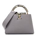 Taurillon Snakeskin Capucines BB Steeple Grey