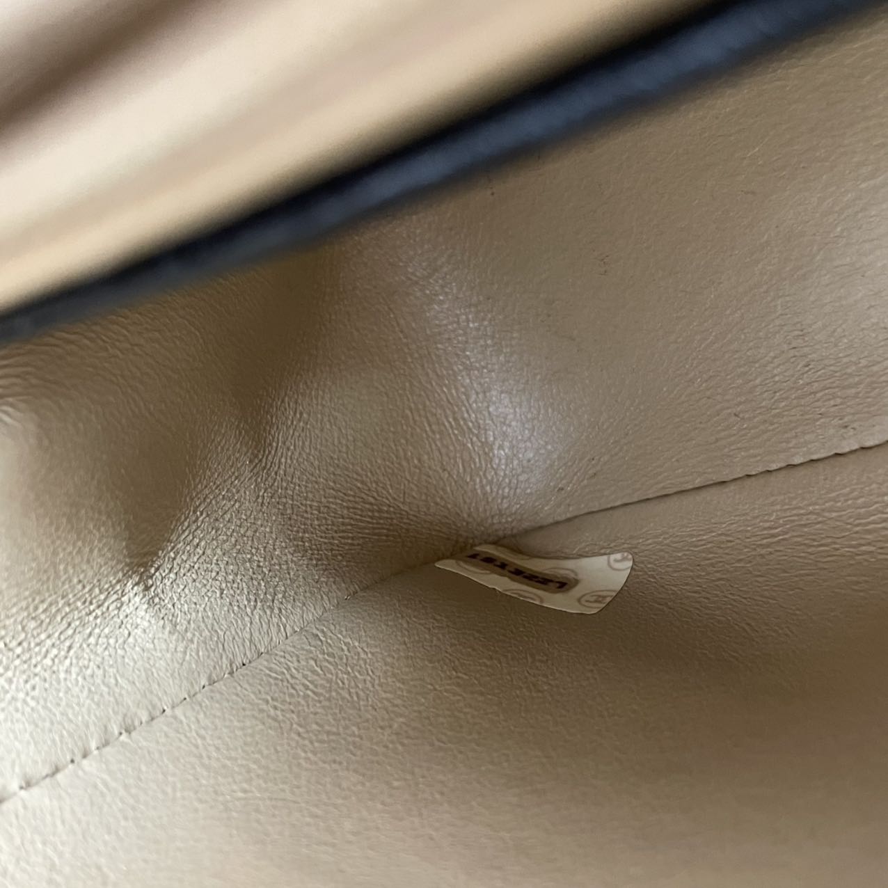 Chanel Vintage Classic Two Tone Mini Square Flap Lamb Beige 1991