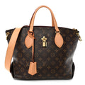 Monogram Flower Zipped Tote MM Beige