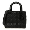 Ultra Matte Calfskin Cannage Medium Lady Dior Black