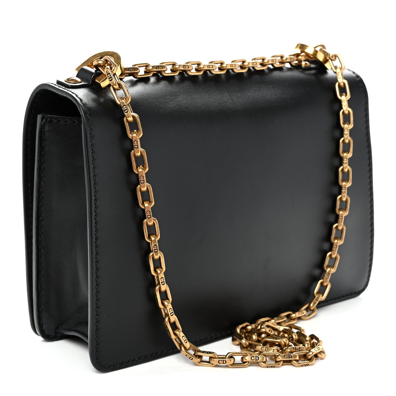 Calfskin J'Adior Chain Flap Bag Black