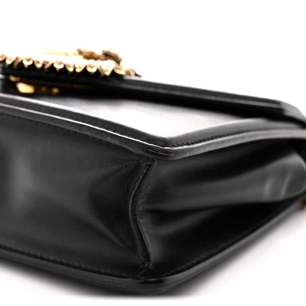 Smooth Calfskin Small Devotion Envelope Top Handle Bag Black