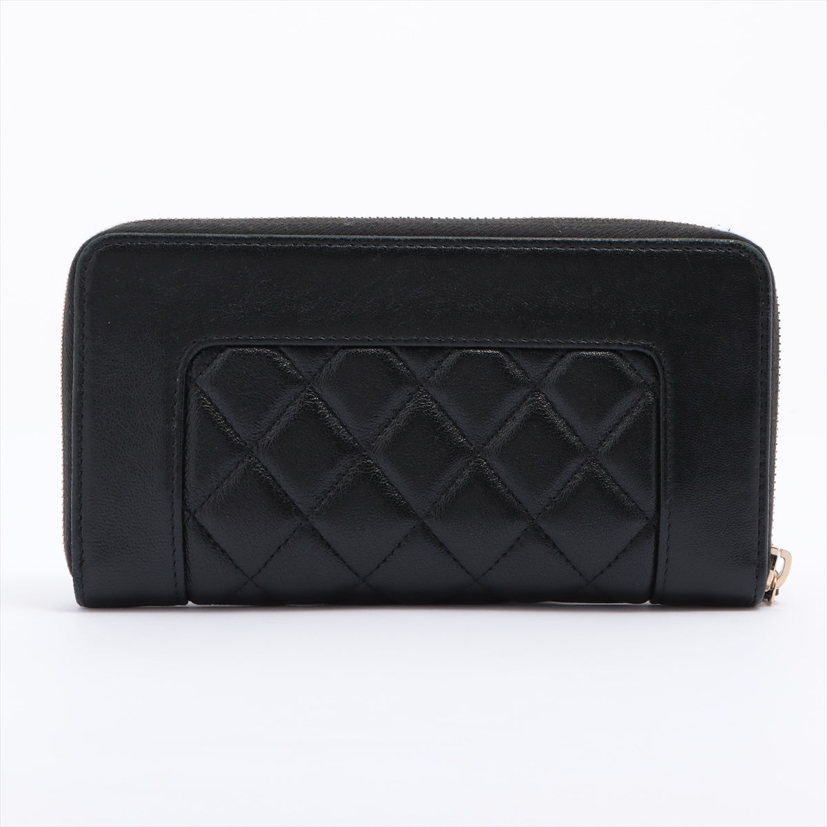 Chanel Black Leather CC Logo Zip Around Wallet [Clearance Sale]