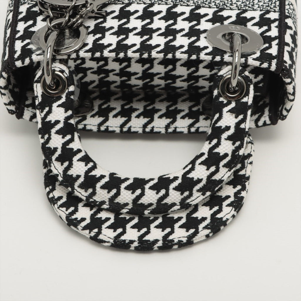 Christian Dior Black X White Embroidery Mini Lady D-Lite Bag [Clearance Sale]