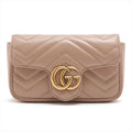 Gucci Dusty Pink GG Marmont Matelassé Leather Super Mini Bag