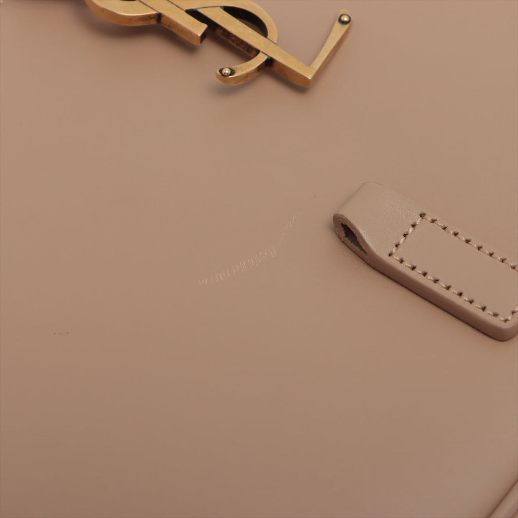 Saint Laurent Beige Leather LE 5 A 7 Shoulder Bag [PRTO] (Rented Out)