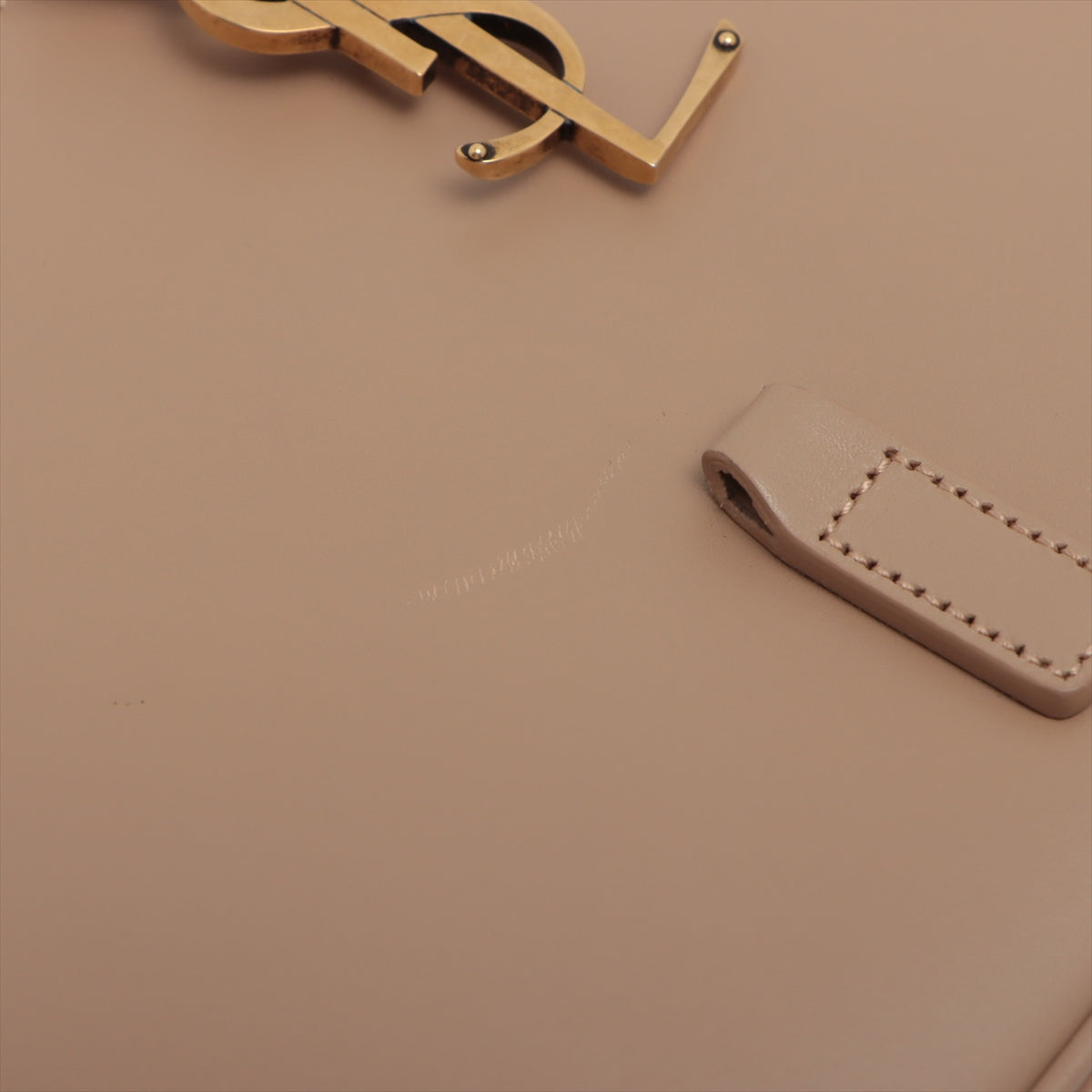Saint Laurent Beige Leather LE 5 A 7 Shoulder Bag [PRTO] (Rented Out)