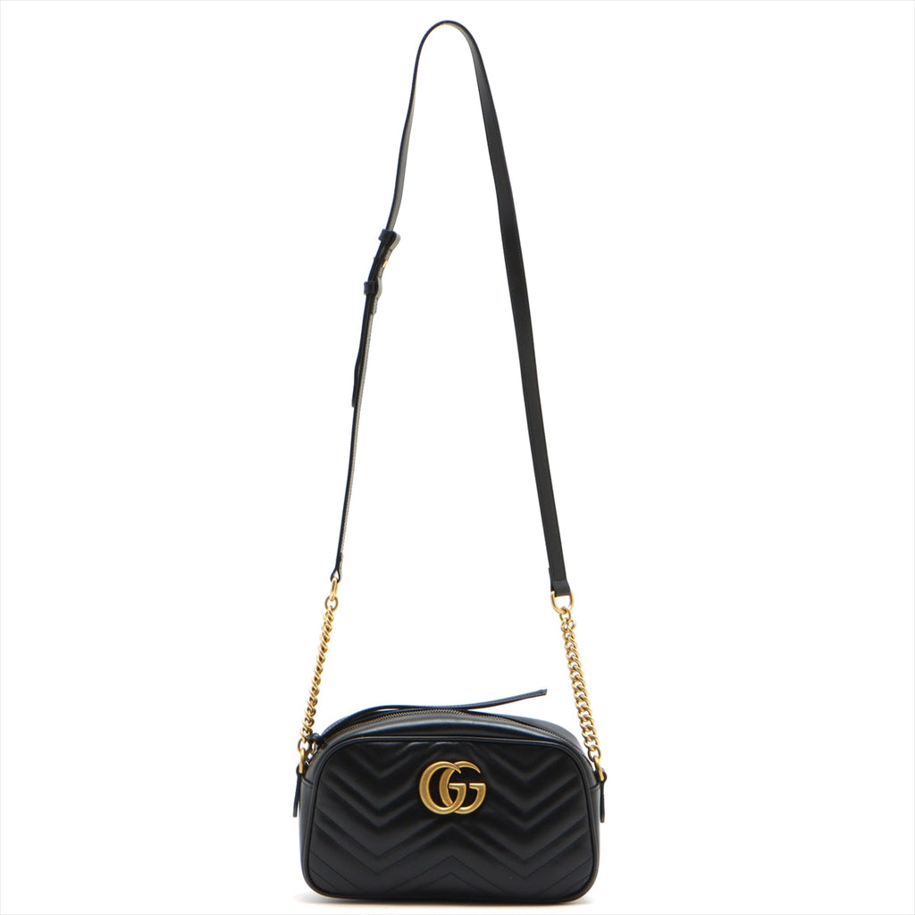 Gucci Black GG Marmont Matelasse Small Shoulder Bag - 2 [Clearance Sale]