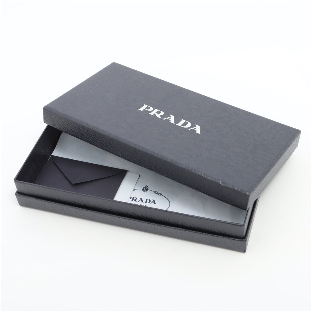 Prada Cammeo Saffiano Triangle Large Zip Around Leather Wallet [Clearance Sale]