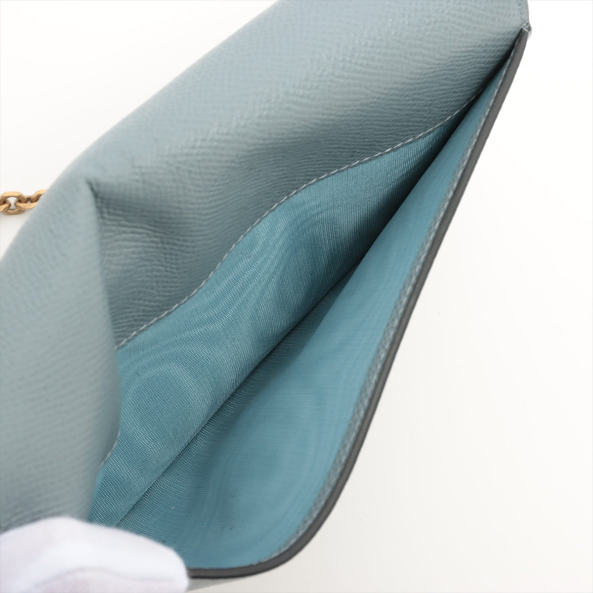 Dior Saddle Wallet with Chain Cloud Blue