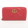Gucci Red GG Marmont Matelasse Zip Around Wallet [Clearance Sale]