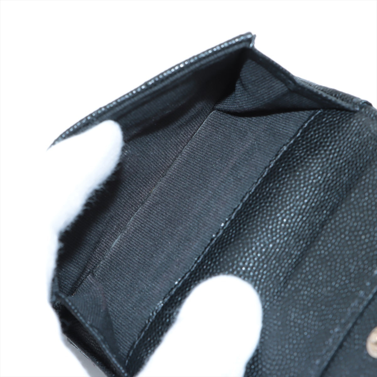 Chanel Caviarskin Compact Wallet Black