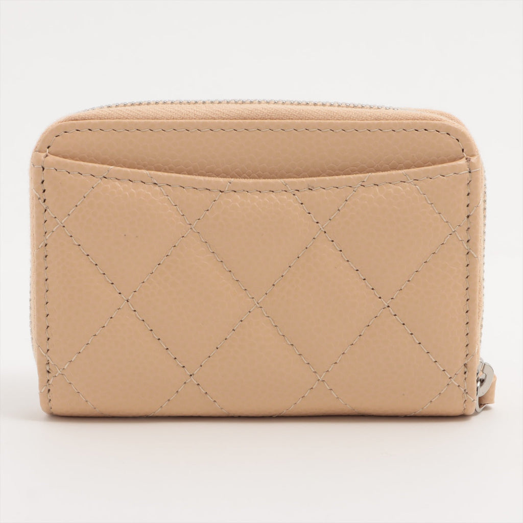 Chanel Caviar Coin Card Holder Beige