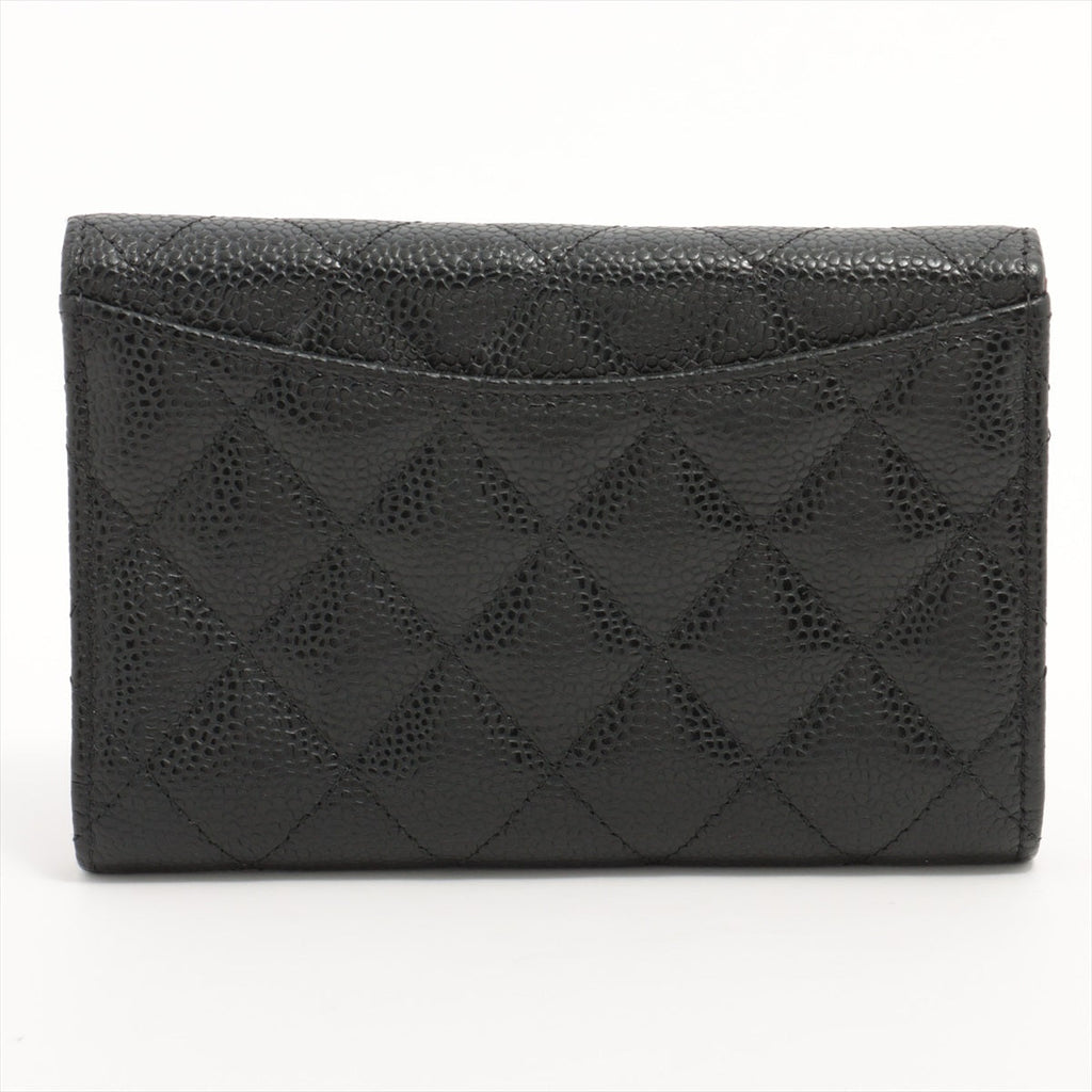 Chanel Black Caviar Compact Wallet