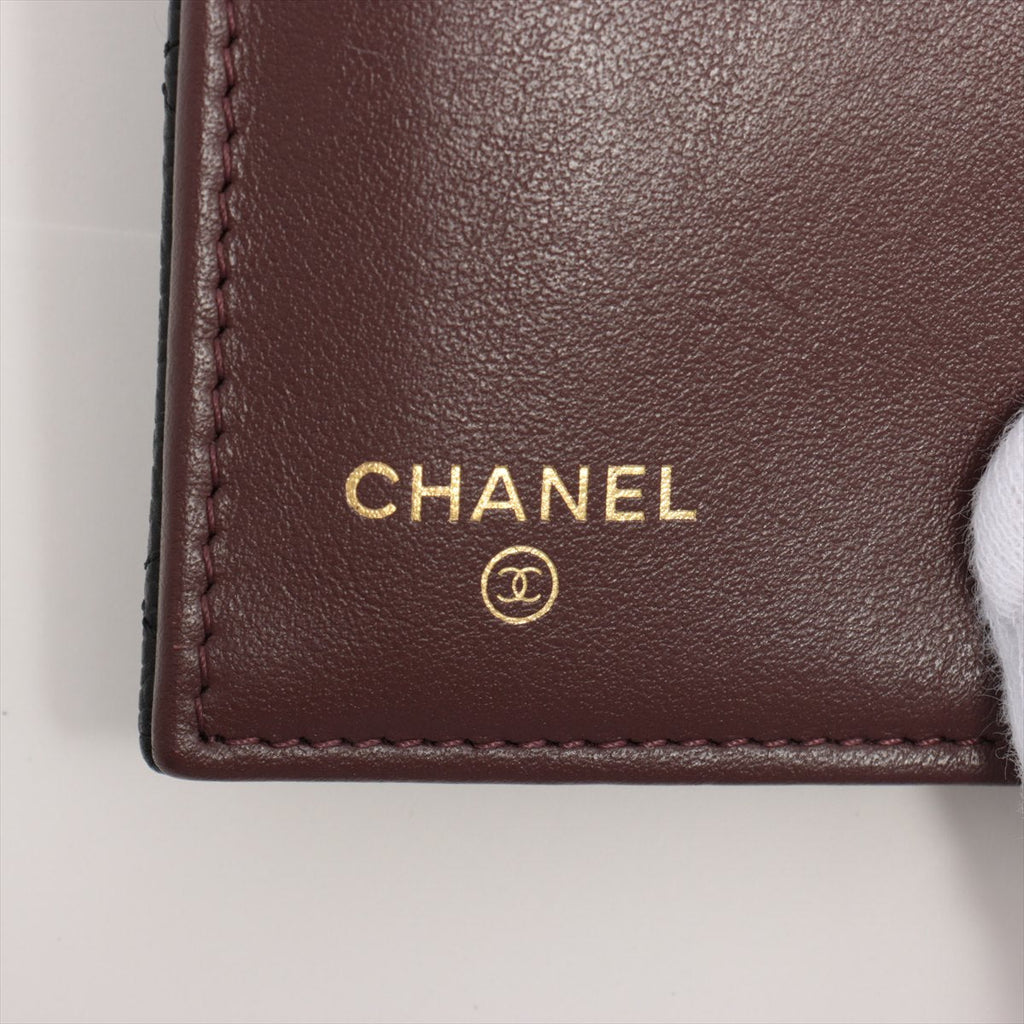Chanel Black Caviar Compact Wallet