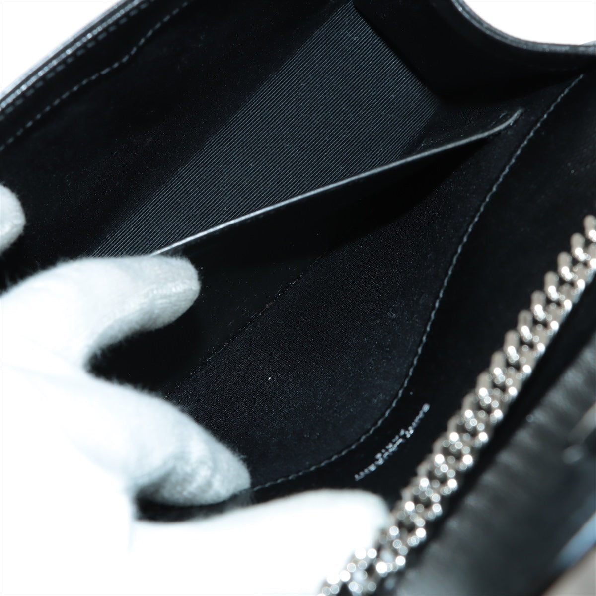 Saint Laurent Black Grain De Poudre Embossed Leather Kate Medium Chain Bag [Clearance Sale]