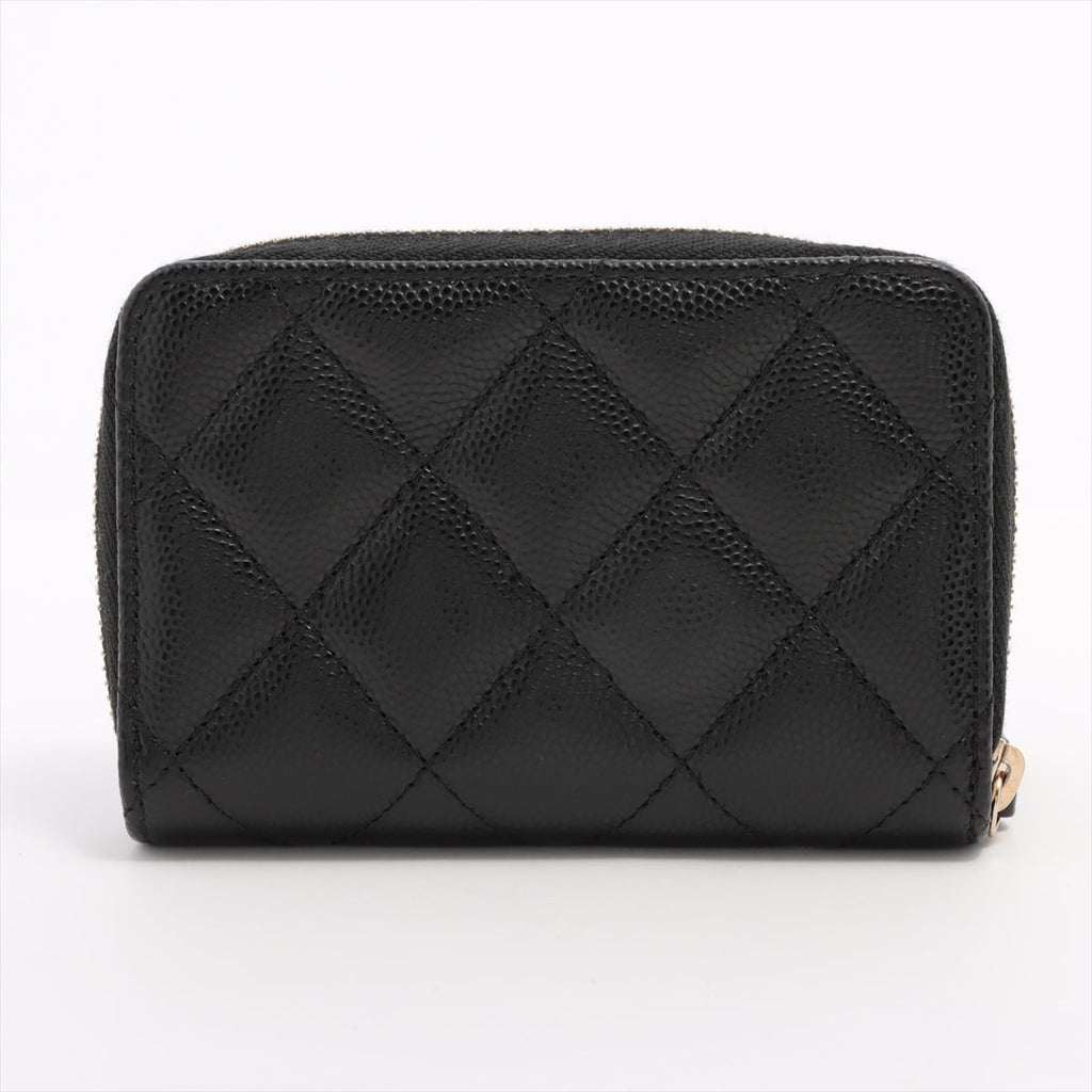ITEM 16 - Chanel large CC Zip Compact Wallet Caviar Black (Microchip)