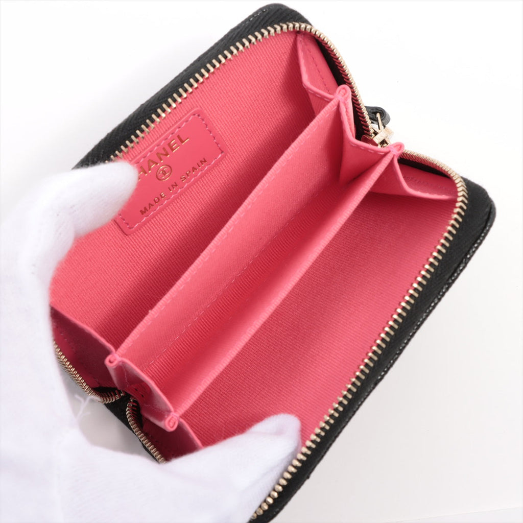 ITEM 16 - Chanel large CC Zip Compact Wallet Caviar Black (Microchip)